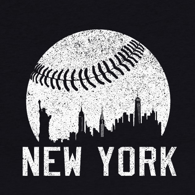 Vintage New York NY City Skyline Baseball by justiceberate